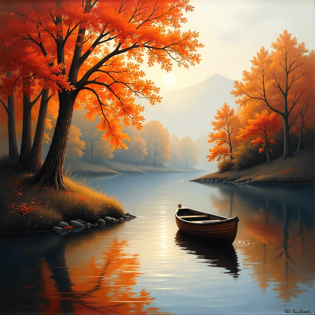 Oil painting instructor working on textured canvas